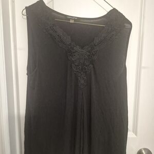 Black Sleeveless Lace Top
